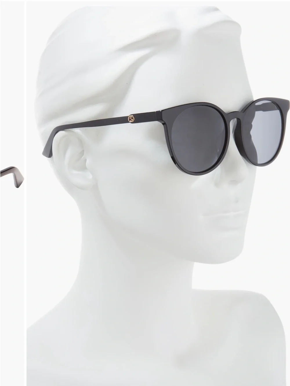 Gucci Black Round Women’s Sunglasses with Black Lenses